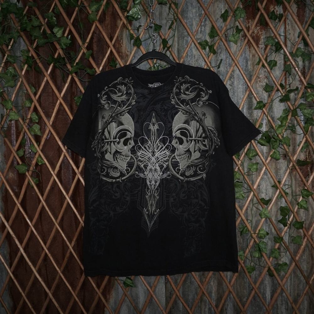 XL - Vintage Y2K Mma Elite T-Shirts skull tribal skeleton